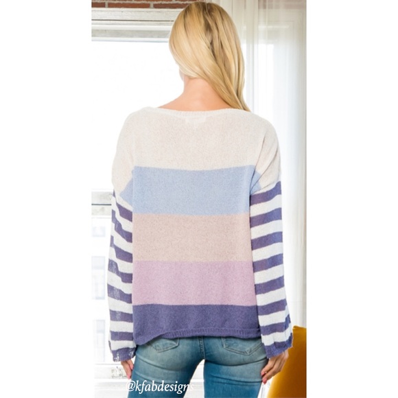 LAST 3! Beautiful Cream, Pink,Lilac Flare Sleeve Soft Lightweight Sweater! - Picture 6 of 6